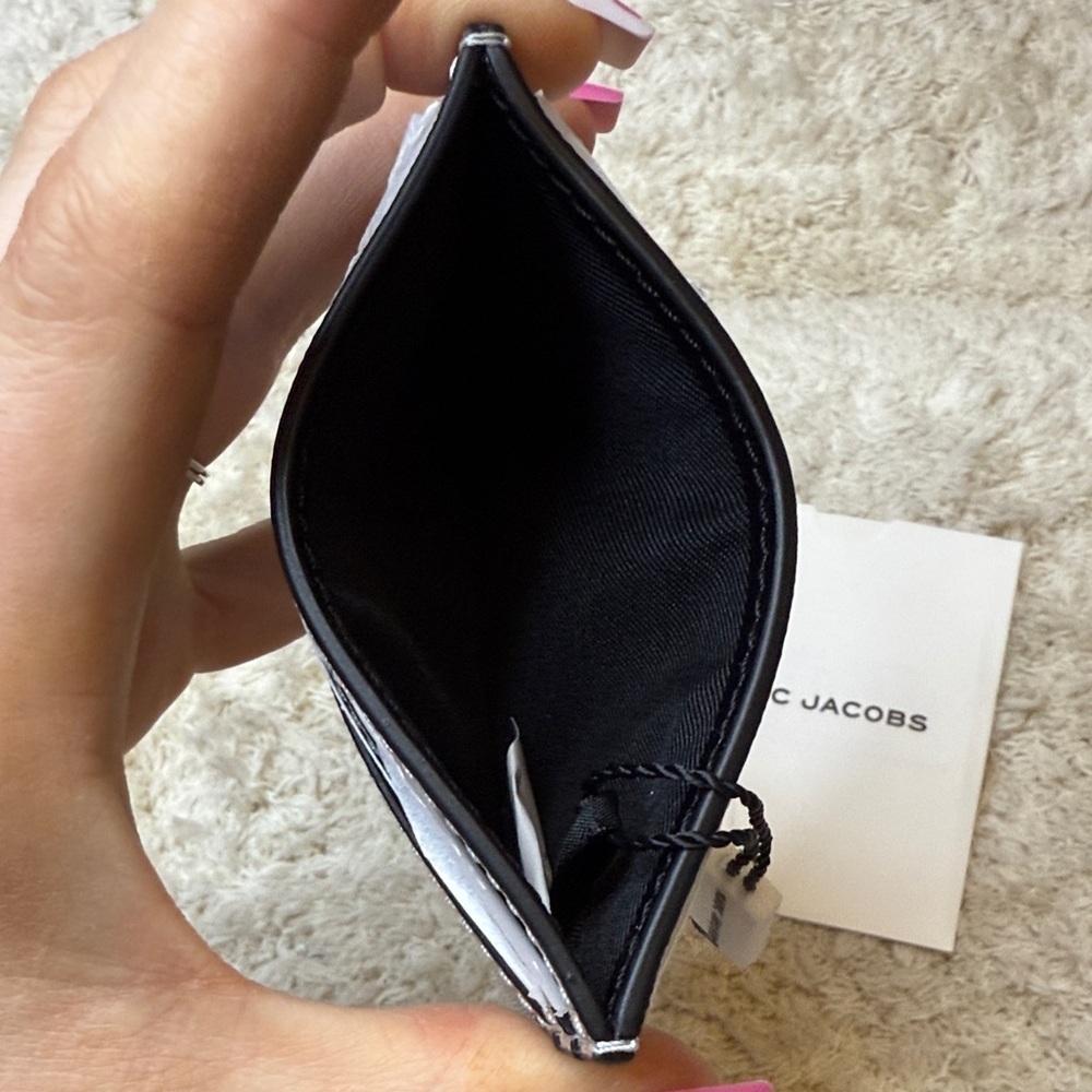 NWT Marc Jacobs Trademarc Metallic Silver Card Holder - Picture 3 of 7